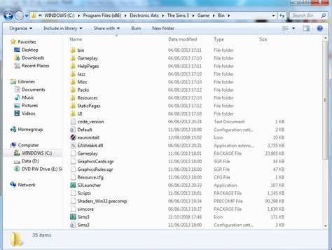 sims 3 mods folder